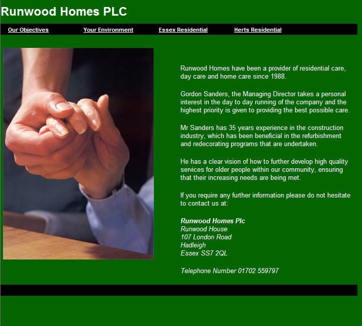 Web design and Photography for Runwood Homes